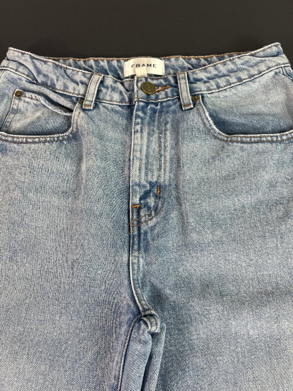 Frame Jeans Women's 27x29* Long Barrel High Rise Light Blue Cotton Denim Tag 25 - Picture 2 of 16